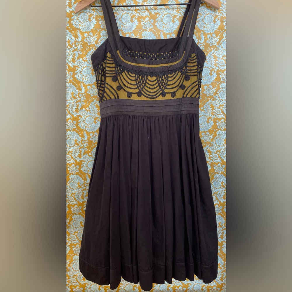 Anthropologie Floreat Cloaked Vista Fit & Flare Dress